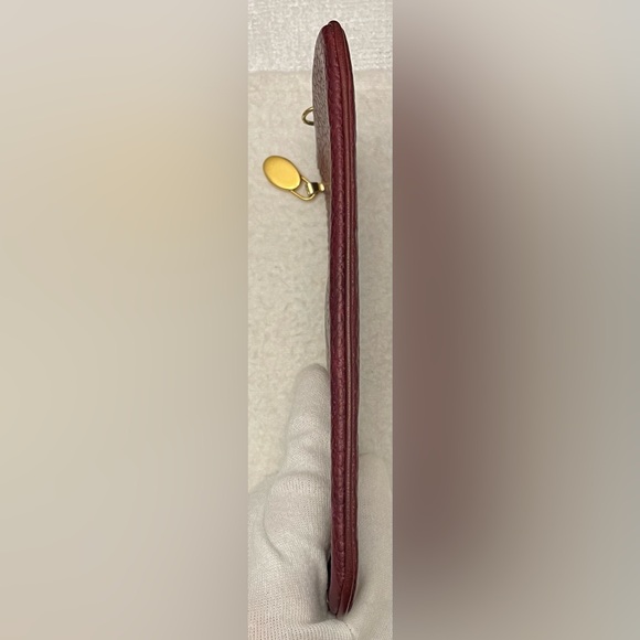 Cartier Burgundy Leather Pouch with Gold Logo - Picture 6 of 10